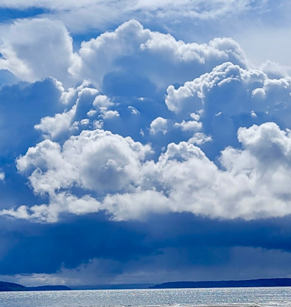 white clouds in blue sky